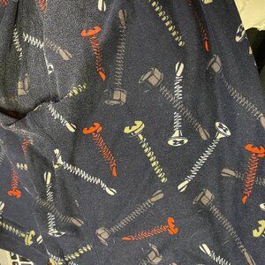 LuLaRoe screw leggings carpenter navy blue red gray white construction GUC
